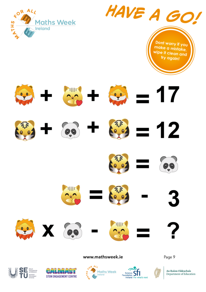 Emoji Puzzles MATHS WEEK IRELAND