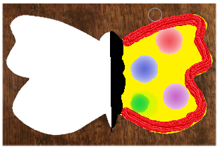 Butterfly template half coloured