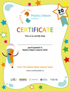 Maths Week 2025 cert pre school