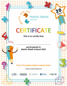 Maths Week 2025 cert primary