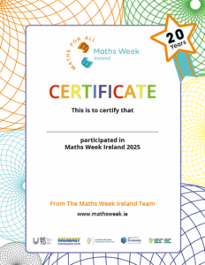 Maths Week 2025 cert secondary