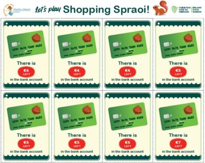 samples of payment cards for shopping spraoi game
