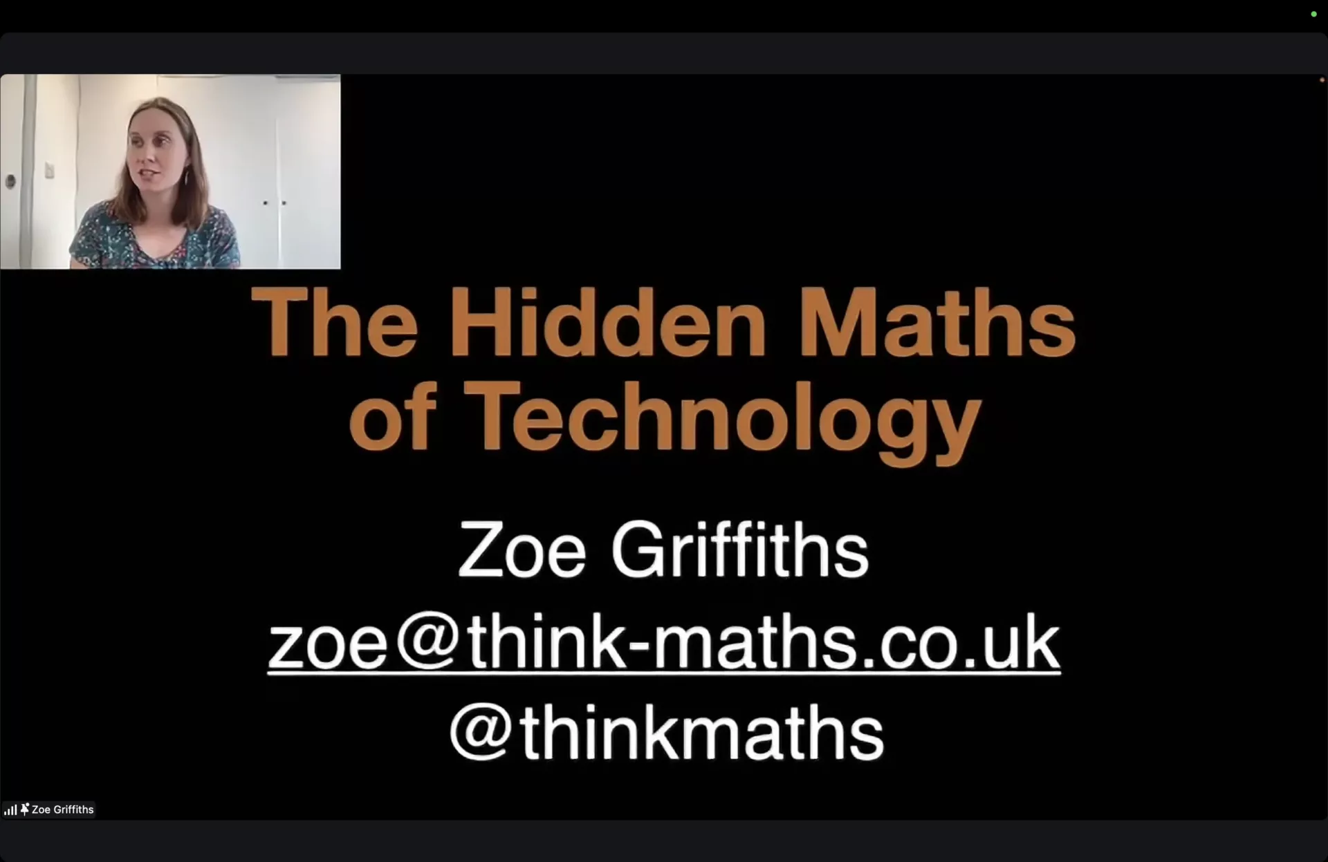 Maths Week TV with Zoe Griffiths - The hidden of technology