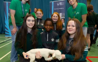 14/10/2025. SETU celebrated Ada Lovelace Day, Pictured at SETU Waterford Campus are Jane Millington and Monalyza Cadori Goncalves of SETU Vetenrary Medicine with St. Paul’s Community College students. Photograph: Patrick Browne
