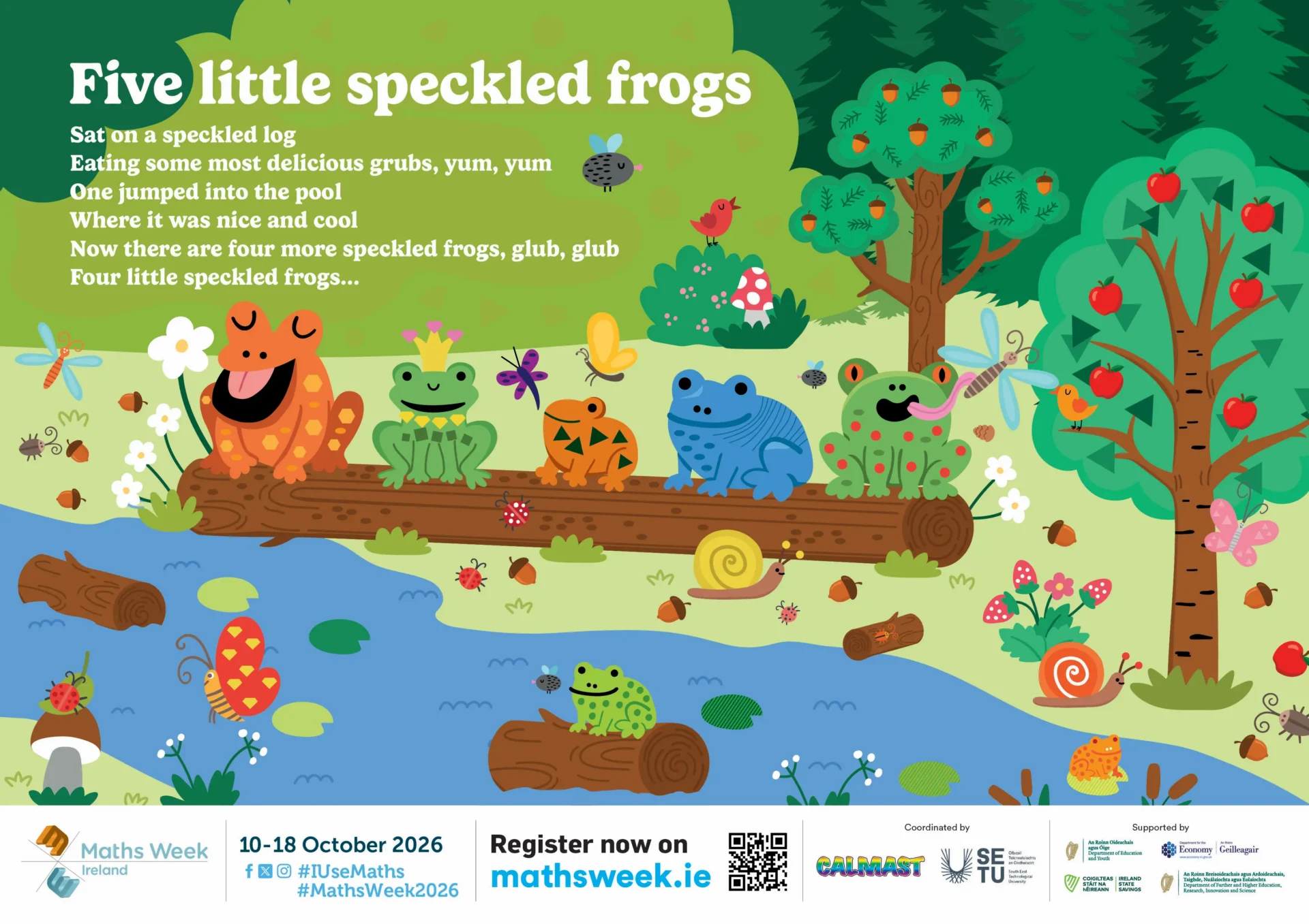 Five little speckled frogs Primary Poster